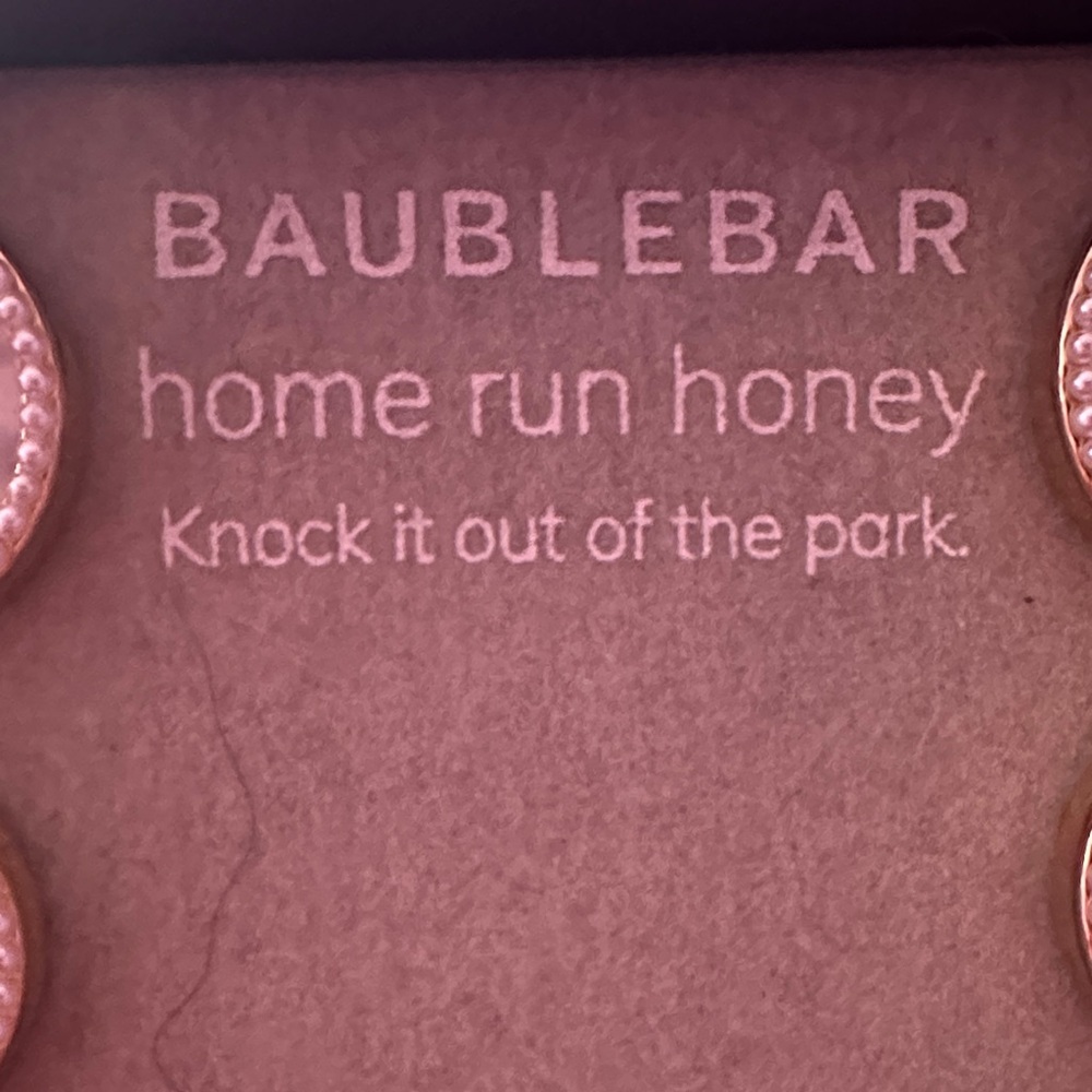 BaubleBar Orange and White Baseball Earrings - Picture 2 of 2